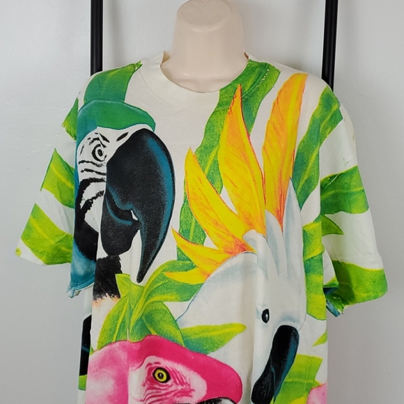 Vintage Hanes Heavyweight t-shirt Parrots graphic - Picture 2 of 11